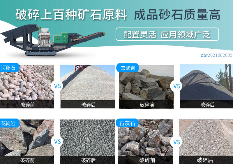 履帶式圓錐破碎站處理物料