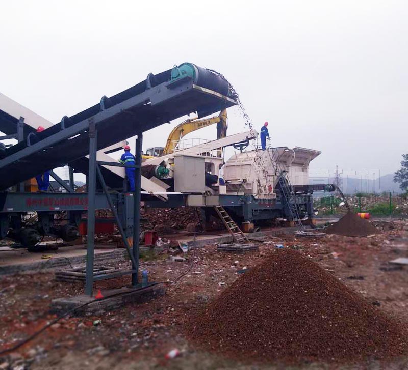 杭州同盛園林建筑垃圾處理現場實拍